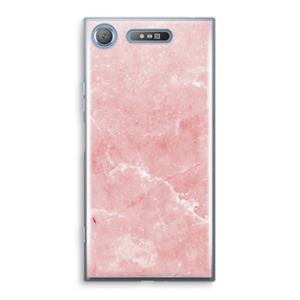 CaseCompany Roze marmer: Sony Xperia XZ1 Transparant Hoesje