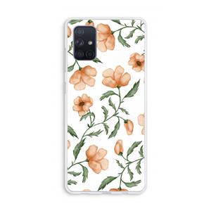 CaseCompany Peachy flowers: Galaxy A71 Transparant Hoesje