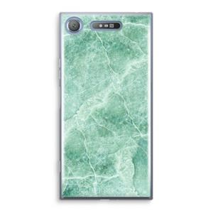 CaseCompany Groen marmer: Sony Xperia XZ1 Transparant Hoesje