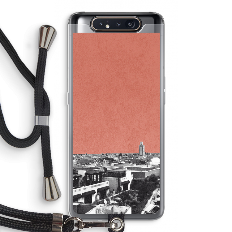 CaseCompany Marrakech Skyline : Samsung Galaxy A80 Transparant Hoesje met koord