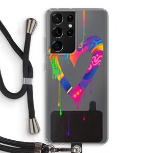 CaseCompany Melts My Heart: Samsung Galaxy S21 Ultra Transparant Hoesje met koord
