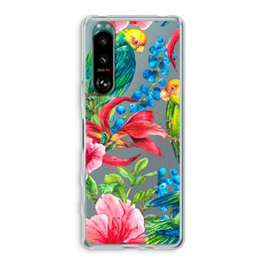 CaseCompany Papegaaien: Sony Xperia 5 III Transparant Hoesje