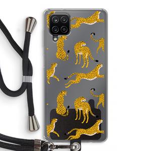 CaseCompany Luipaard: Samsung Galaxy A12 Transparant Hoesje met koord