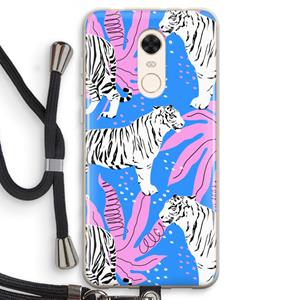CaseCompany Tijger: Xiaomi Redmi 5 Transparant Hoesje met koord