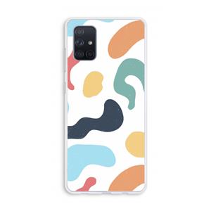 CaseCompany Memphis Shapes Blue: Galaxy A71 Transparant Hoesje