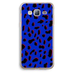 CaseCompany Blue Leopard: Samsung Galaxy J3 (2016) Transparant Hoesje