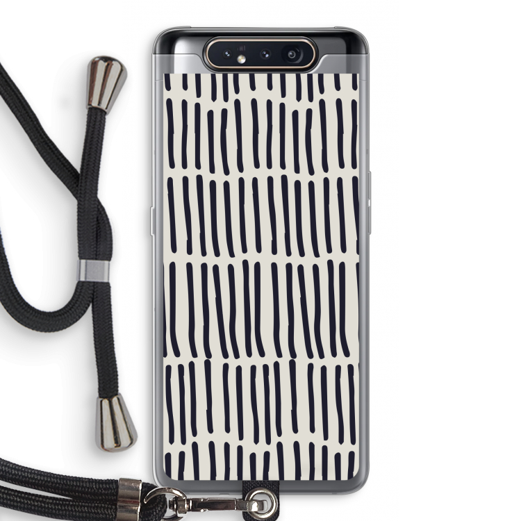 CaseCompany Moroccan stripes: Samsung Galaxy A80 Transparant Hoesje met koord