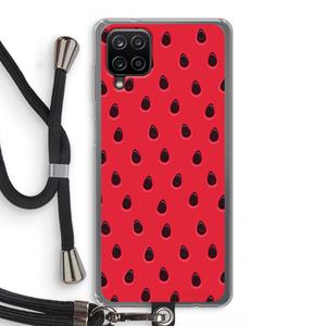 CaseCompany Watermelon: Samsung Galaxy A12 Transparant Hoesje met koord