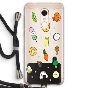 CaseCompany Happy bento friends: Xiaomi Redmi 5 Transparant Hoesje met koord