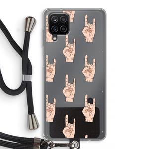 CaseCompany Rock: Samsung Galaxy A12 Transparant Hoesje met koord
