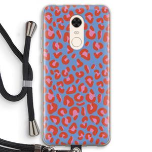 CaseCompany Leopard blue: Xiaomi Redmi 5 Transparant Hoesje met koord