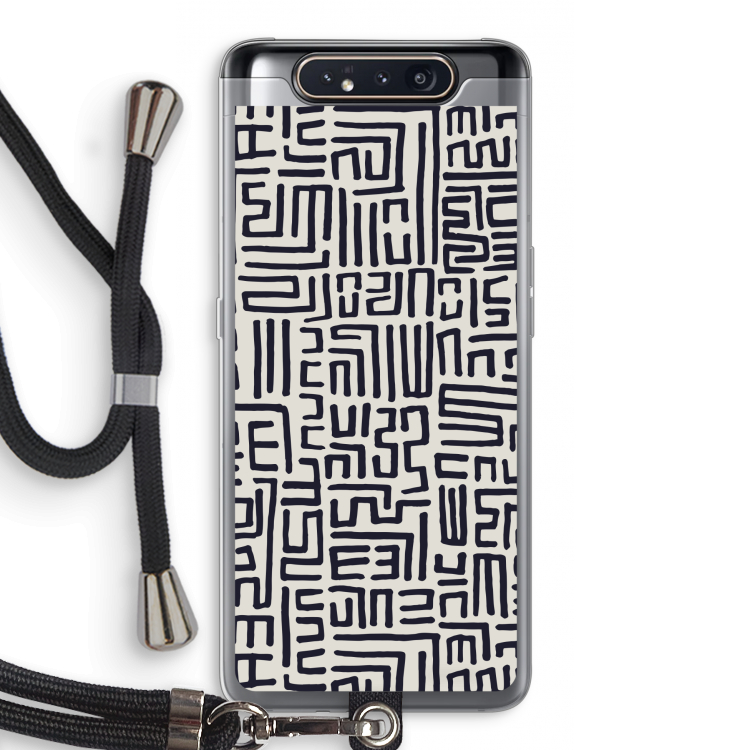CaseCompany Moroccan Print: Samsung Galaxy A80 Transparant Hoesje met koord
