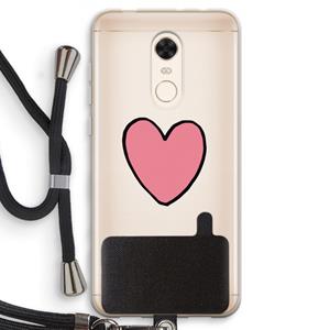 CaseCompany Hartje: Xiaomi Redmi 5 Transparant Hoesje met koord