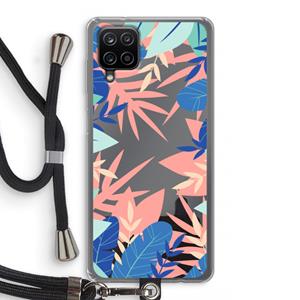 CaseCompany Tropisch: Samsung Galaxy A12 Transparant Hoesje met koord
