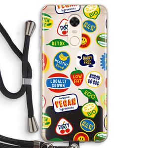 CaseCompany Fruitsticker: Xiaomi Redmi 5 Transparant Hoesje met koord