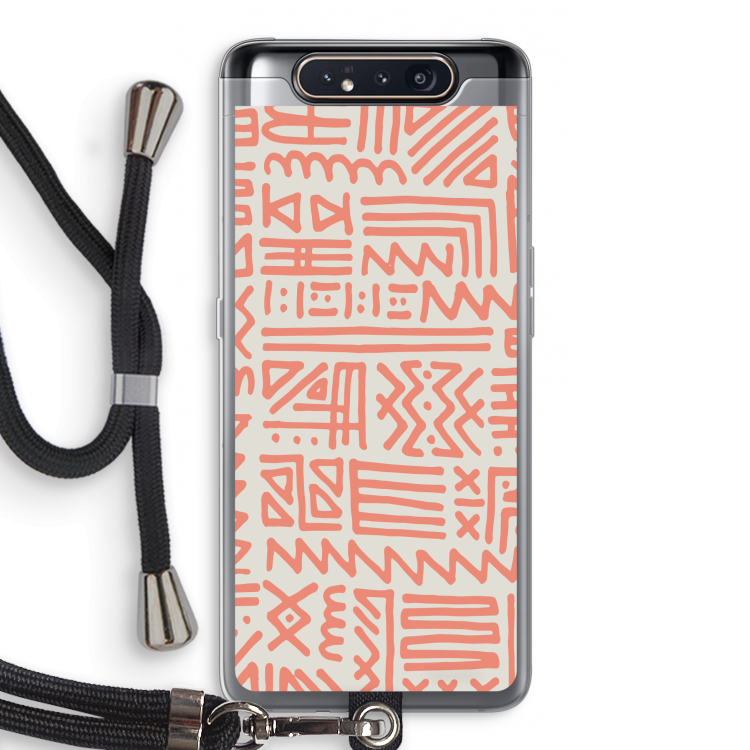 CaseCompany Marrakech Pink: Samsung Galaxy A80 Transparant Hoesje met koord