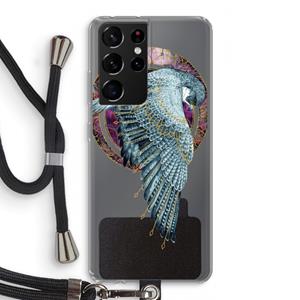 CaseCompany Golden Falcon: Samsung Galaxy S21 Ultra Transparant Hoesje met koord
