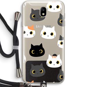 CaseCompany Katten: Samsung Galaxy J7 (2017) Transparant Hoesje met koord