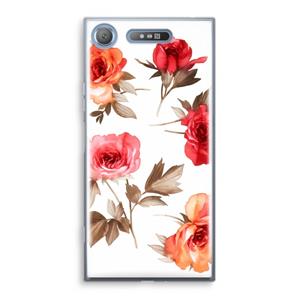 CaseCompany Roosjes: Sony Xperia XZ1 Transparant Hoesje
