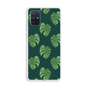 CaseCompany Monstera leaves: Galaxy A71 Transparant Hoesje