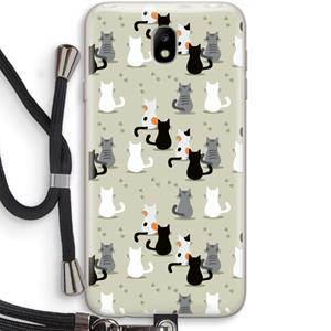 CaseCompany Katten: Samsung Galaxy J7 (2017) Transparant Hoesje met koord