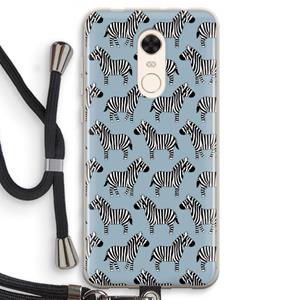 CaseCompany Zebra: Xiaomi Redmi 5 Transparant Hoesje met koord
