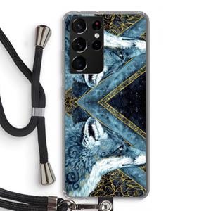 CaseCompany Golden Fox: Samsung Galaxy S21 Ultra Transparant Hoesje met koord