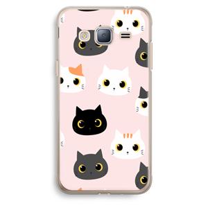 CaseCompany Katten: Samsung Galaxy J3 (2016) Transparant Hoesje