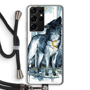 CaseCompany Bleeding Soul: Samsung Galaxy S21 Ultra Transparant Hoesje met koord