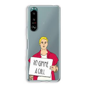 CaseCompany Gimme a call: Sony Xperia 5 III Transparant Hoesje
