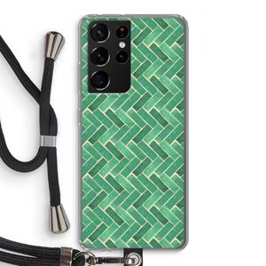 CaseCompany Moroccan tiles 2: Samsung Galaxy S21 Ultra Transparant Hoesje met koord