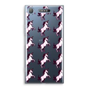 CaseCompany Musketon Unicorn: Sony Xperia XZ1 Transparant Hoesje