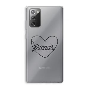 CaseCompany Friends heart black: Samsung Galaxy Note 20 / Note 20 5G Transparant Hoesje