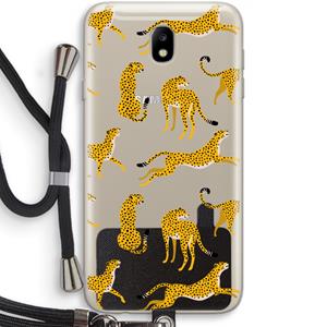 CaseCompany Luipaard: Samsung Galaxy J7 (2017) Transparant Hoesje met koord