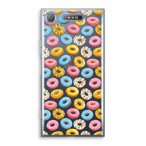 CaseCompany Pink donuts: Sony Xperia XZ1 Transparant Hoesje