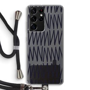 CaseCompany Marrakech Zigzag: Samsung Galaxy S21 Ultra Transparant Hoesje met koord