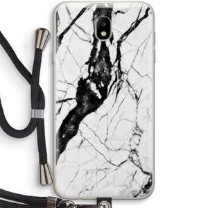 CaseCompany Witte marmer 2: Samsung Galaxy J7 (2017) Transparant Hoesje met koord