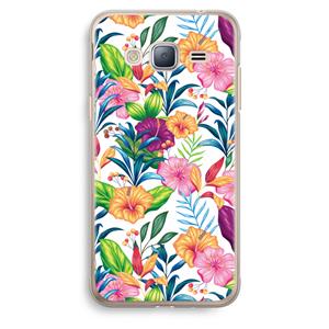 CaseCompany Tropisch 2: Samsung Galaxy J3 (2016) Transparant Hoesje
