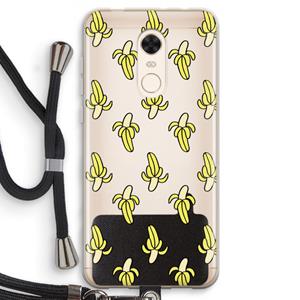 CaseCompany Bananas: Xiaomi Redmi 5 Transparant Hoesje met koord