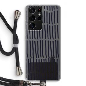 CaseCompany Moroccan stripes: Samsung Galaxy S21 Ultra Transparant Hoesje met koord
