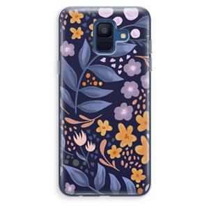 CaseCompany Flowers with blue leaves: Samsung Galaxy A6 (2018) Transparant Hoesje