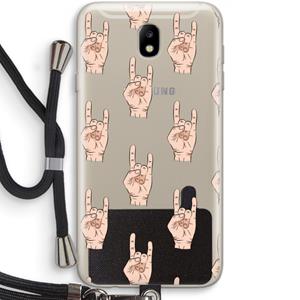 CaseCompany Rock: Samsung Galaxy J7 (2017) Transparant Hoesje met koord
