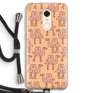 CaseCompany Kameel: Xiaomi Redmi 5 Transparant Hoesje met koord