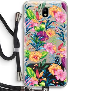CaseCompany Tropisch 2: Samsung Galaxy J7 (2017) Transparant Hoesje met koord
