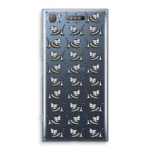CaseCompany Zwarte poes: Sony Xperia XZ1 Transparant Hoesje