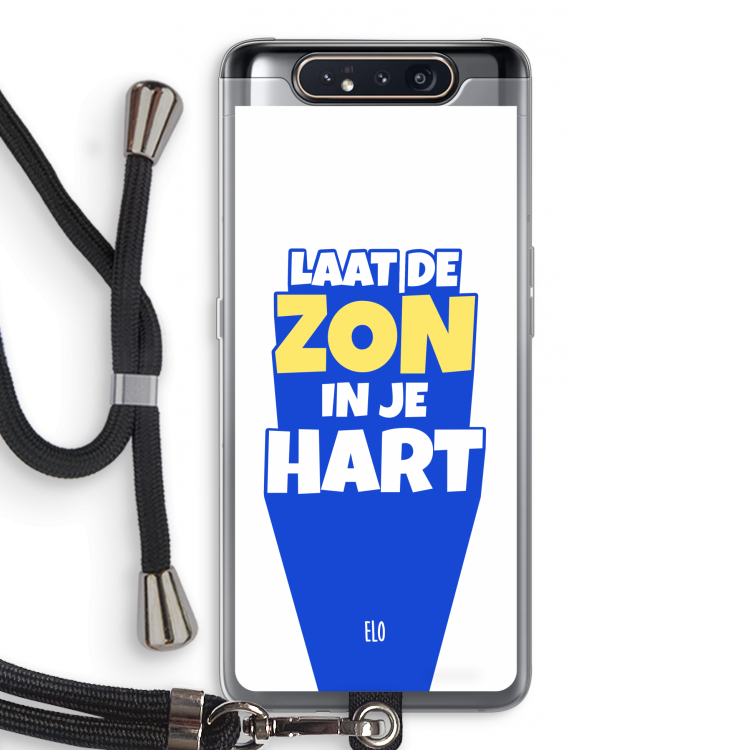 CaseCompany Laat de zon in je hart: Samsung Galaxy A80 Transparant Hoesje met koord