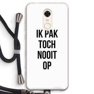 CaseCompany Ik pak nooit op: Xiaomi Redmi 5 Transparant Hoesje met koord