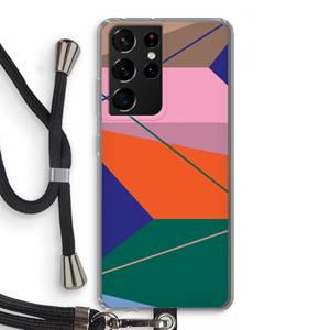 CaseCompany Gestalte 1: Samsung Galaxy S21 Ultra Transparant Hoesje met koord