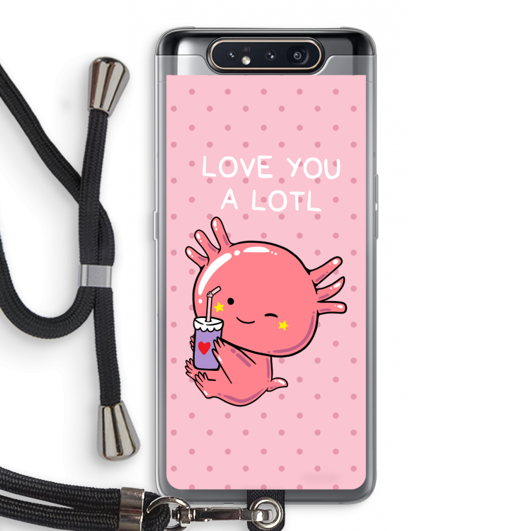 CaseCompany Love You A Lotl: Samsung Galaxy A80 Transparant Hoesje met koord