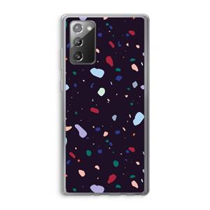 CaseCompany Dark Rounded Terrazzo: Samsung Galaxy Note 20 / Note 20 5G Transparant Hoesje